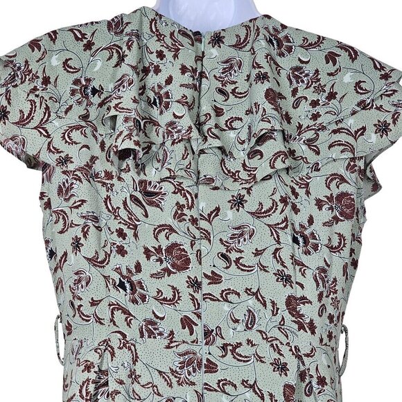 Ivy City Paisley Print Sleeveless Ruffled V-Neck Jumpsuit Wide Leg Women's Small - Picture 4 of 16